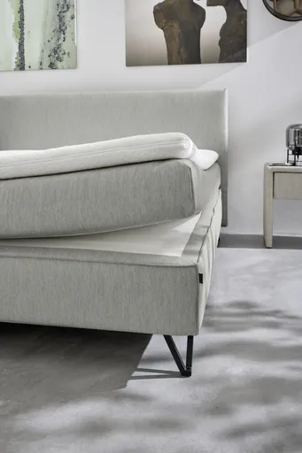 Polsterbett - Liegefläche ca. 180x200 cm, Stoff, Grau