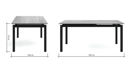 Esstisch Rushmore - ausziehbar, LB ca. 180x100 cm, Eiche massiv, bianco geölt