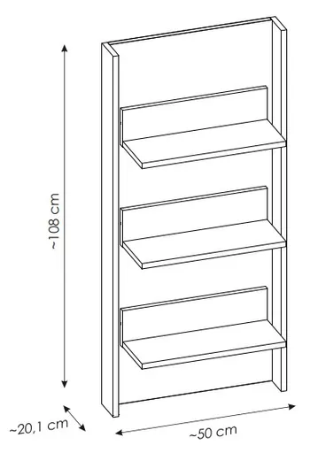 Paneel - mit Beleuchtung, B ca. 50 cm, Alpinweiß, Viking Eiche Nachbildung