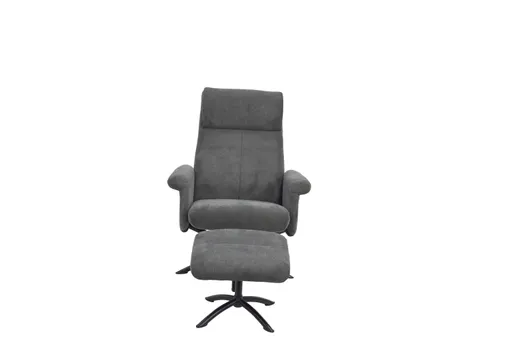 TV-Sessel MORTON mit Hocker - drehbar, Stoff, Grau