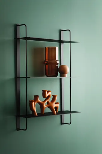 Wandregal Dagny - BHT ca. 60x85x18 cm, Metall, Schwarz