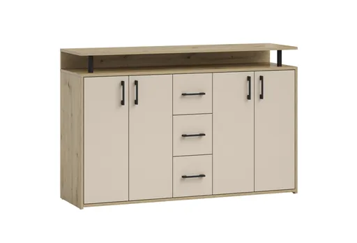 Highboard - B ca. 139 cm, Artisan Eiche Nachbildung, Kaschmir