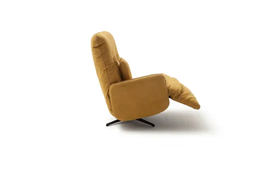 Loungesessel Lovere - Leder, Curry, Armlehne links