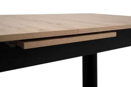 Esstisch - ausziehbar, LB ca. 125x80 cm, Artisan Eiche Nachbildung, Schwarz