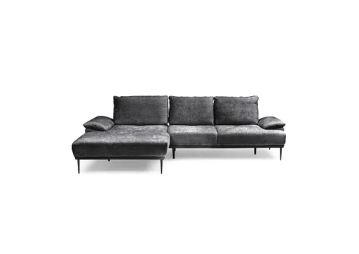 Ecksofa ENRIK - Ecke links, 2,5-Sitzer inkl. Sitztiefenverstellungen, Stoff, Dunkelgrau