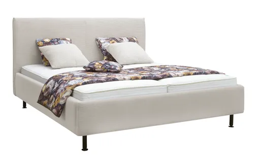 Polsterbett EM Soline - Liegefläche ca. 180x200 cm, Stoff, silber