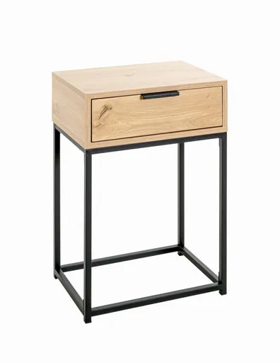 Konsolentisch - B/H/T ca. 40x60x28 cm, Eiche Nachbildung, Schwarz