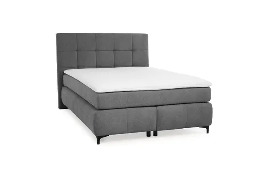 Boxspringbett- Ligefläche ca. 140x200 cm, Stoff, Dunkelgrau