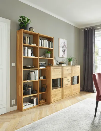 Wohnwand Faro 6.0 - Wildeiche massiv, geölt