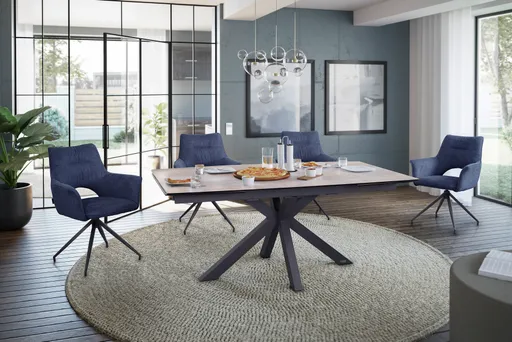 Esstisch MELANIA - ausziehbar, LB ca. 180x95 cm, Glaskeramik, Braun