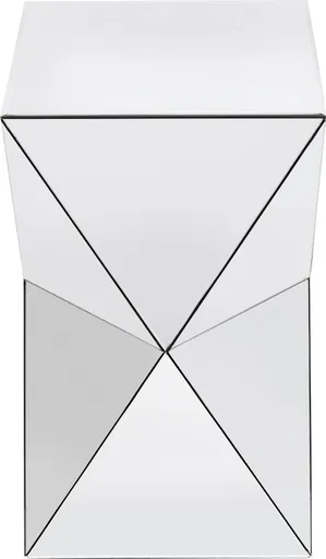 Beistelltisch- LB ca. 32x32 cm, Glas, Verspiegelt, Weiß