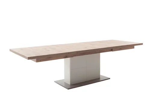 Esstisch - ausziehbar, LB ca. 180 (280)x100 cm, Eiche, Weiß