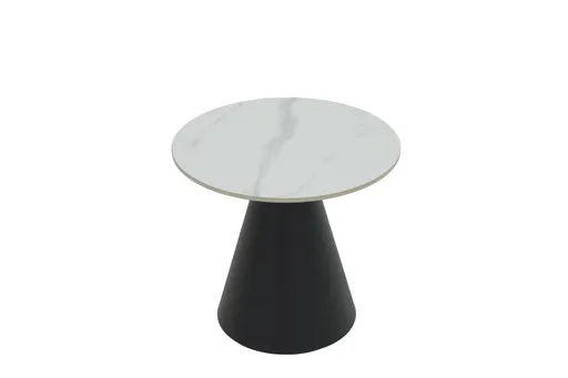 Couchtisch - 2er Set, Marmoroptik weiß matt, Schwarz