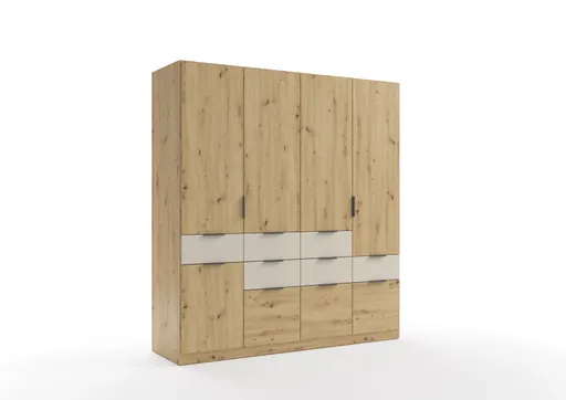 Drehtürenschrank RAAS- B ca. 181 cm, Eiche Dekor, Champagner