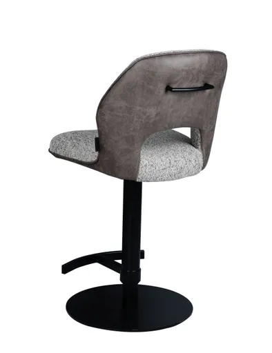 Barhocker MAILE - drehbar, höhenverstellbar, Stoff, Braun