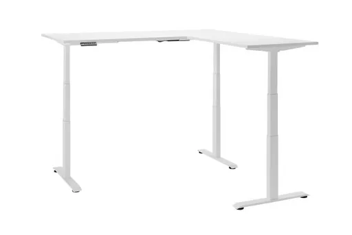Eckschreibtisch - höhenverstellbar, LB ca. 185x77 cm, Weiß