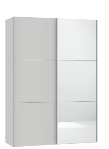 Schwebetürenschrank JOIN IT- B ca. 152 cm., Hellgrau, Matt, Spiegel