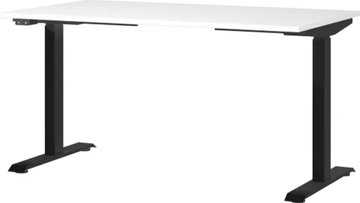 Schreibtisch GELI - höhenverstellbar, LB ca. 140x80 cm, Weiß, Schwarz