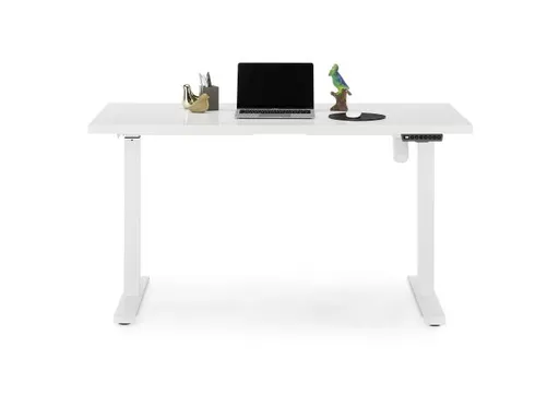 Schreibtisch- Höhenverstellbar, LB ca. 140x70 cm, Weiß, Metall, Weiß