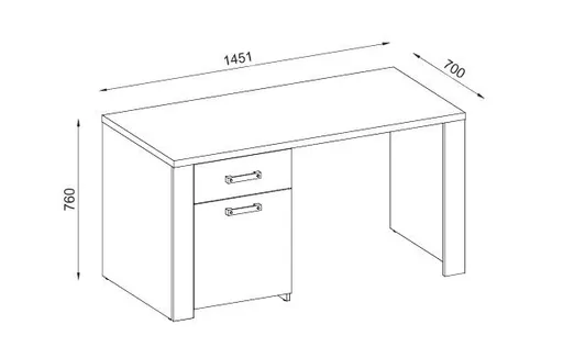 Schreibtisch - LB ca. 145x70 cm, Artisan Eiche Nachbildung