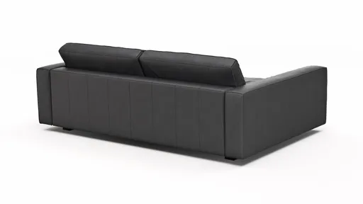 Sofa Aprino 2 - 3,5-Sitzer XXL, Dickleder, Schwarz, Armlehne Block schmal
