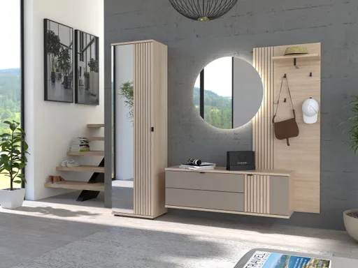 Garderobenpaneel - B ca. 70 cm, Riva Eiche Nachbildung