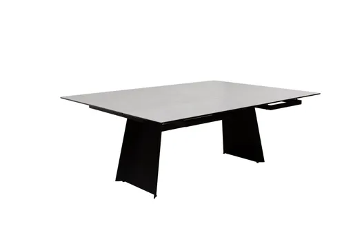 Esstisch - ausziehbar, LB ca. 200 (245, 290)x100 cm, Keramik, Hellgrau