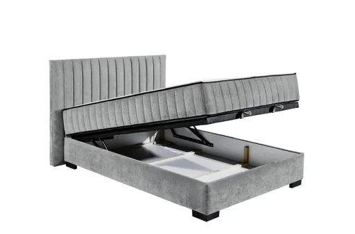 Boxbett - Liegefläche ca. 120x200 cm, Stoff, Anthrazit