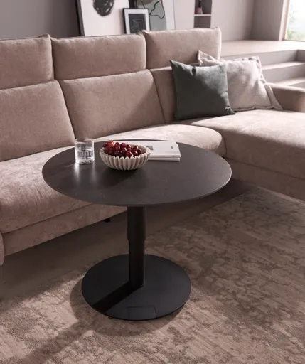 Couchtisch Camas - LBH ca. 75x75x42 cm, Keramik, Schwarz