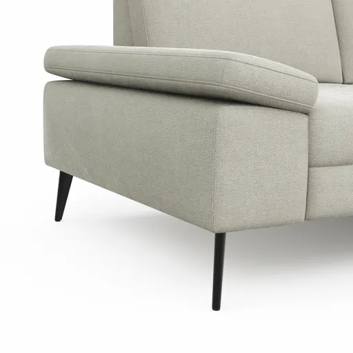 Ecksofa Houston - 2,5-Sitzer, Eckelement und 1-Sitzer mit Abschlussteil rechts,  inkl. Sitztiefenverstellung und Armlehne klappbar, Stoff, Natur