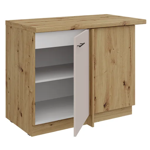 Eck-Schrank- B ca. 100 cm, Eiche Dekor, Kashmir, Matt