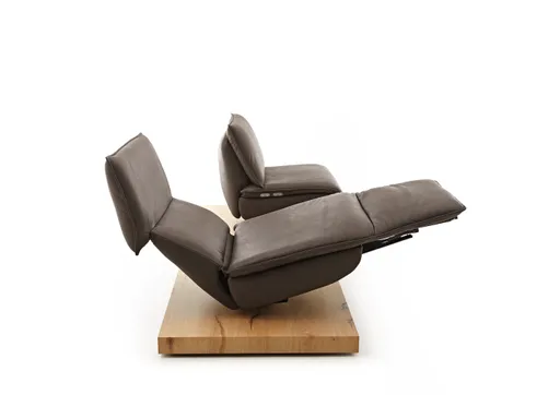 Sofa - 2-Sitzer, Relaxfunktion motorisch, Leder, Dunkelbraun