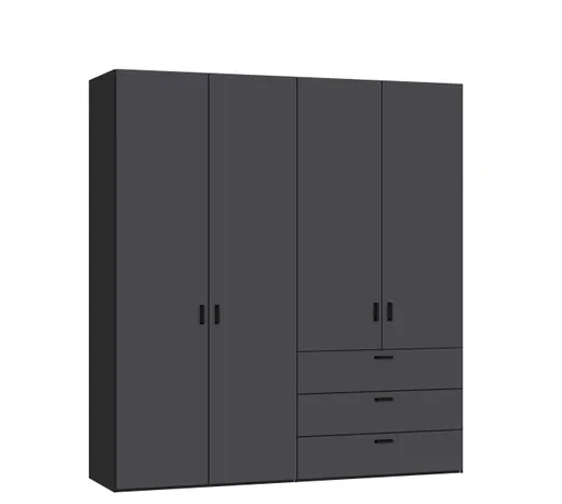 Drehtürenschrank JOIN IT- B ca. 202 cm, Schwarz, Anthrazit