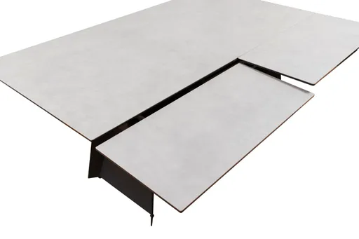 Esstisch - ausziehbar, LB ca. 200 (245, 290)x100 cm, Keramik, Hellgrau