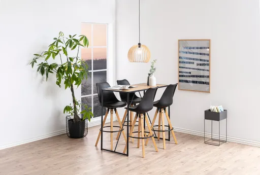 Bartisch - LB ca. 120x60 cm, Wildeiche Nachbildung, Schwarz