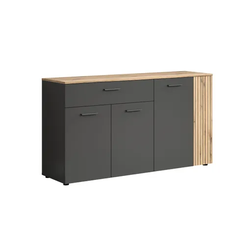 Sideboard - B ca. 150 cm, Anthrazit, Eiche Coast Evoke Nachbildung