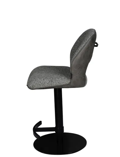 Barhocker MAILE - drehbar, höhenverstellbar, Stoff, Grau, Anthrazit
