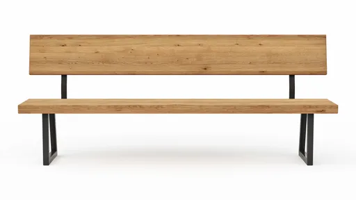 Holzbank Clifton - mit Rückenlehne, Breite ca. 220cm, Zerreiche massiv, natur