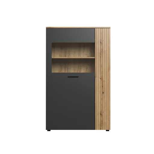 Highboard - B ca. 90 cm, Anthrazit, Eiche Coast Evoke Nachbildung