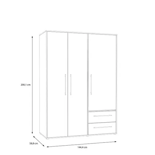 Drehtürenschrank FATHIE- B ca. 144 cm, Eiche Dekor Artisan