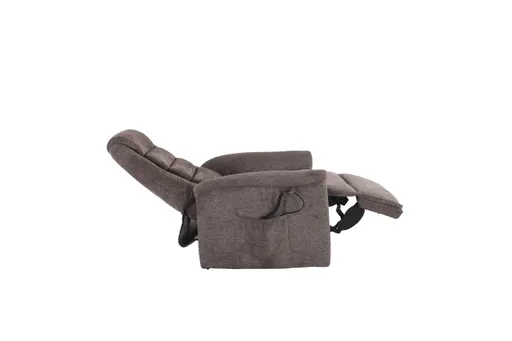 TV-Sessel MYRON - Aufstehhilfe, Relaxfunktion, Kopfteilverstellung, Stoff, Braun