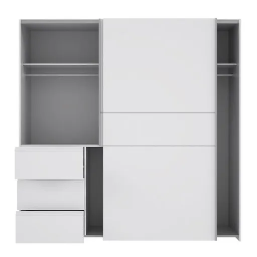Schwebetürenschrank FJOLLA - B ca. 200,1 cm, Weiß