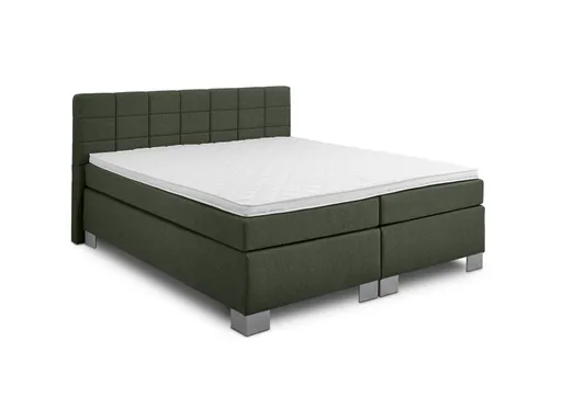 Boxspringbett HAIKOS- Liegefläche ca. 180x200 cm, Stoff, Olive, TFK H2/TFK H2