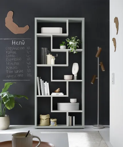 Raumteiler - B ca. 90 cm, Pinegrün, Kreidegrau