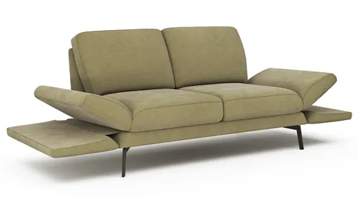 Sofa Tova - 2-Sitzer inkl. Rücken- und Armlehnfunktion, Stoff, Oliv