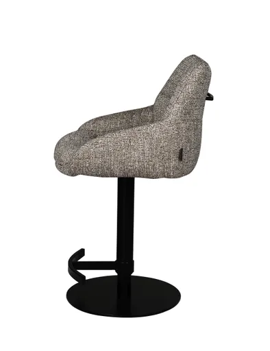 Barhocker MATTEA - drehbar, höhenverstellbar, Stoff, Braun