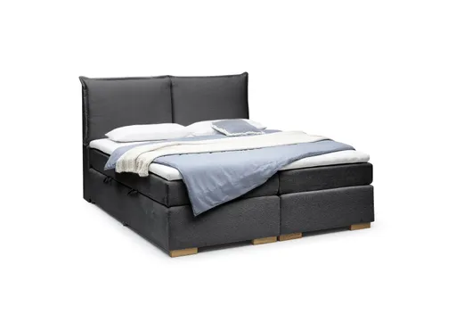 Boxspringbett SANDRIN A- Liegefläche ca. 200x200 cm, Stoff, Anthrazit, inkl. Stauraum