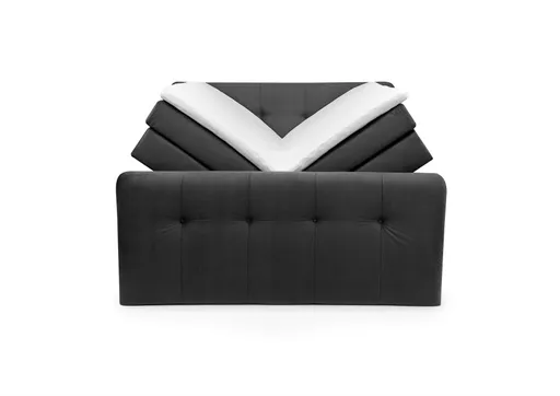 Boxspringbett HOLLIE- Liegefläche ca. 180x200 cm, Stoff, Anthrazit, inkl. Topper