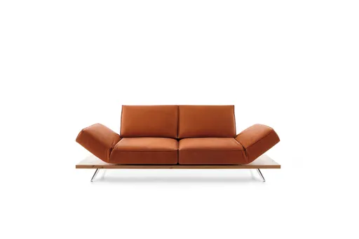 Sofa - 2,5-Sitzer, Rückenlehne/Armlehne verstellbar (manuell), Leder, Rost