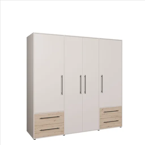  Drehtürenschrank FATHIE- B ca. 206 cm, Sand, Eiche Dekor